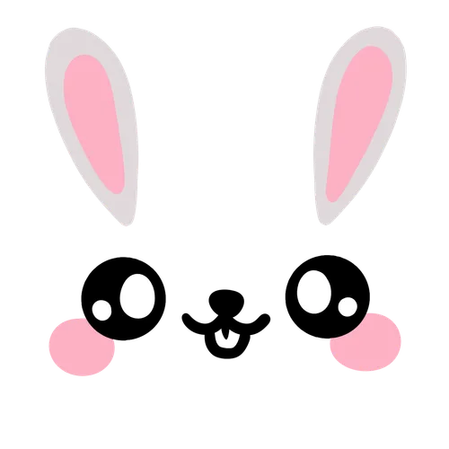Bunny kawaii character with pink ears